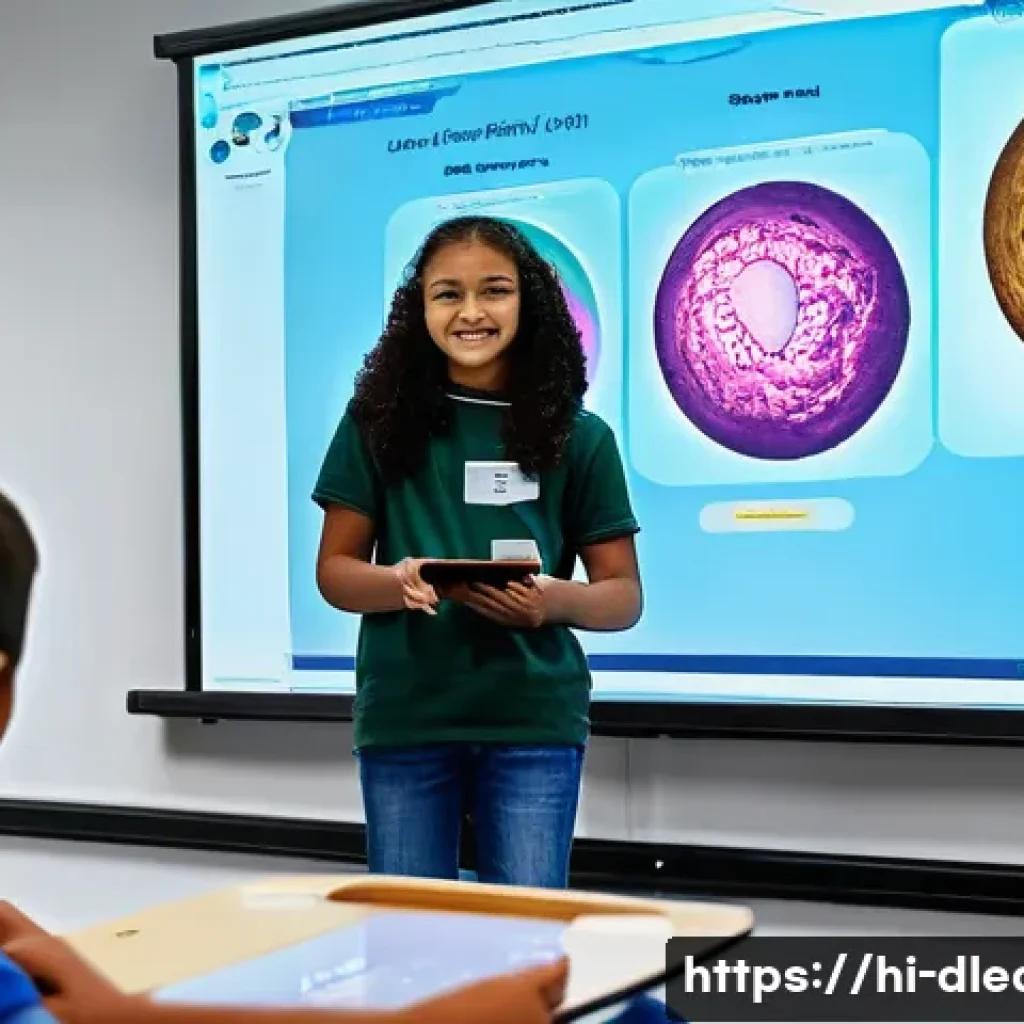 디지털 학습의 상호작용 - **Prompt:** A vibrant, dynamic image capturing the essence of interactive digital learning, contrast...